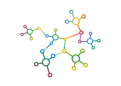 Ein Netzwerkkarte aus Punkten